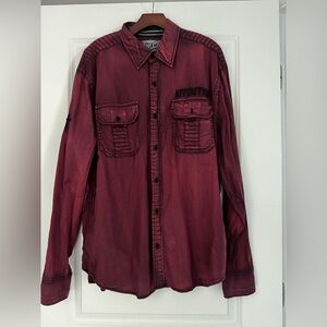 Affliction Burgundy Long Sleeve Shirt